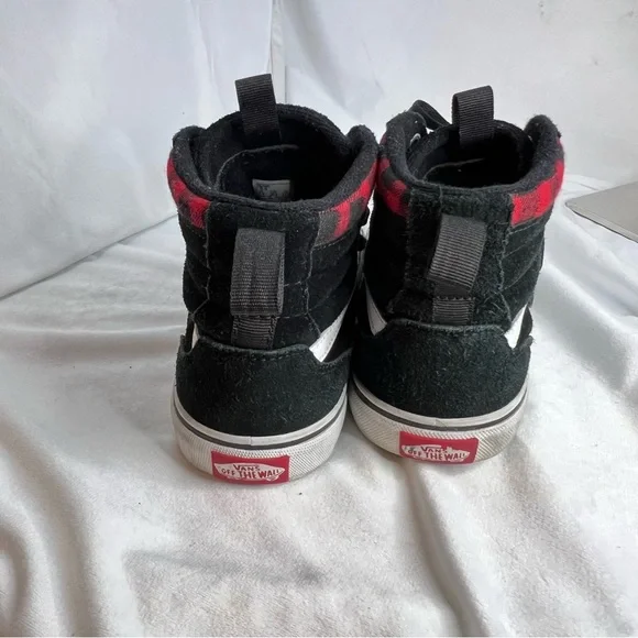 VANS Filmore HI Vansguard Suede black/red plaid Junior Sneakers Sz- Youth 6.5 - Picture 4 of 7